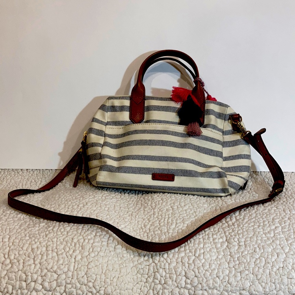 Fossil satchel crossbody stripes